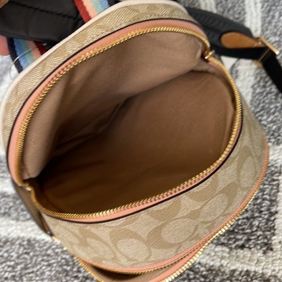 Coach Mini Court Backpack In Signature Canvas With Pear Light Khaki Chal… - Picture 10 of 14